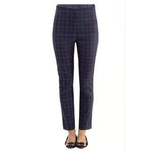 Gretchen Scott Gripeless Pull On Pants Women’s L Blue Plaid Ankle Stretch